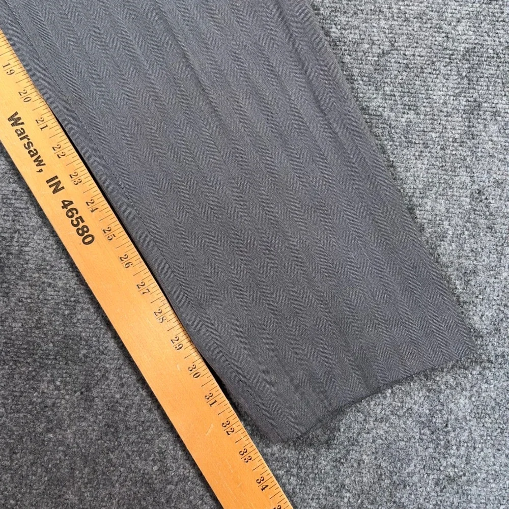 LRL Ralph Lauren Wool Dress Pants Mens 34x34 Herringbone Grey Preppy Office